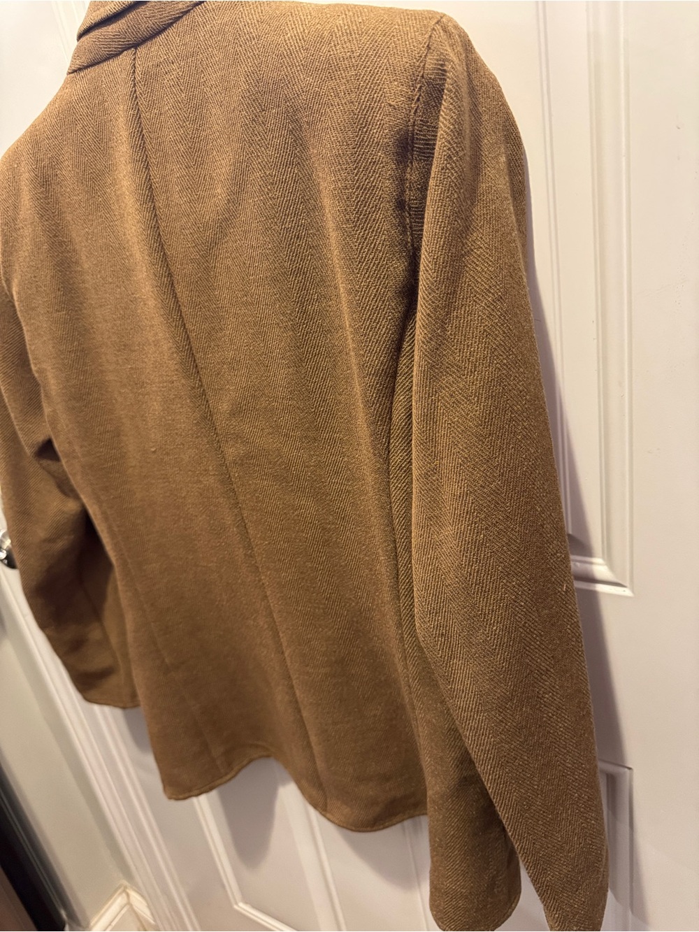 Giorgio Armani Italy Tan Wool Knit Deconstructed Blazer Drapey Size US 4 - Picture 7 of 7